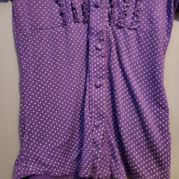 Urban Behavior Purple Polkadotted Shirt - Size M - Picture 3 of 8